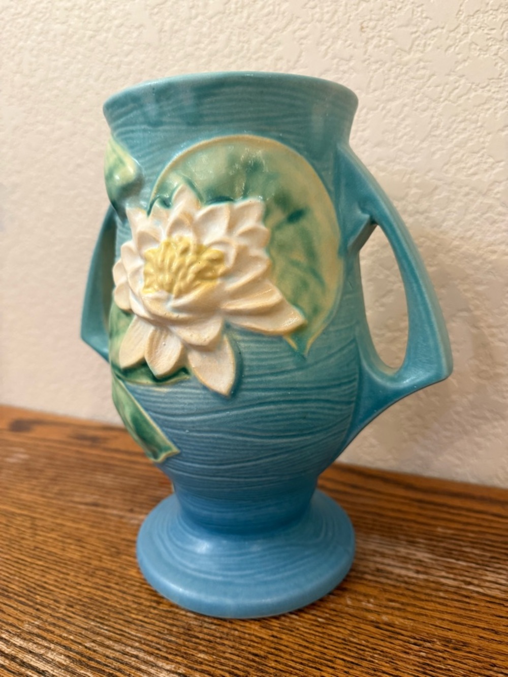 Roseville Pottery Water Lily Vase 78-9 Blue 1943 Vintage MCM Art Deco 9" - Picture 3 of 16